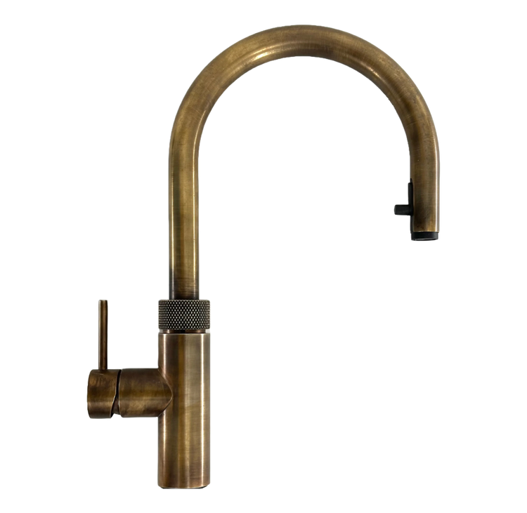 Spoelbak met Quooker Kraan Patina Goud